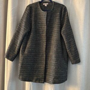 H&M | CLASSIC RAINBOW DARK TWEED STRUCTURED MID COAT
MINIMALISTIC A-LINE Sz 16